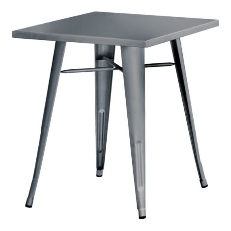 Tavolo 60x60 cm in lamiera galvanizzata, colore piombo. MALIGI HOME MG/PAPRICA Piombo