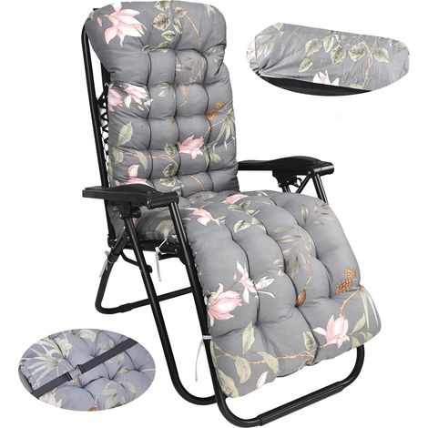 Coussin de Chaise Longue, épaissir Bain de Soleil,Coussin Transat Jardin intérieur extérieur Antidérapante Avec boucle, Matelas Bain de Soleil pour Jardin, terrasse, Balcon, Voyage Vacances (D) (1/5)