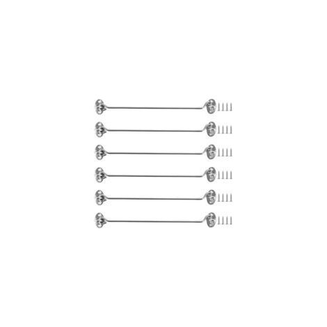 6er-Set Edelstahl-Kabinenhaken (30 cm) – 12-Zoll-Sturmhaken mit Öse – Sicherheitsverschluss für Scheunentore, Fenster, Gartentore und Zäune – Silber