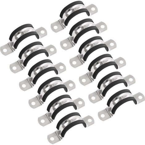 Colliers de serrage, 20 mm de diamètre, sangle de tuyau en acier inoxydable 304, collier de serrage pour tube, tuyau ou cordon métallique (12 pièces) (1/4)