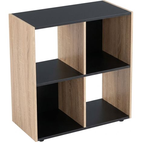 Scaffalatura a Cubo Libreria Moderna Mobiletto Multiuso a Scomparti 2 Nero