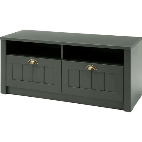 Garderobenbank 110cm im Landhausstil ATHEN-61 in edlem englisch-grün, B/H/T: 110/47/43cm (1/5)