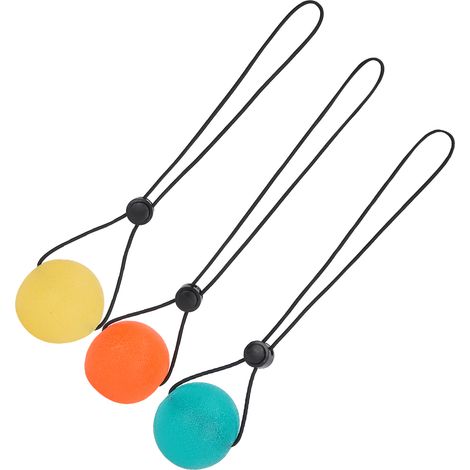 Balle de musculation digitale pour rééducation des doigts, entraînement de force et d'étirement (Jaune dureté 15, Orange 20, Vert 35) (1/5)