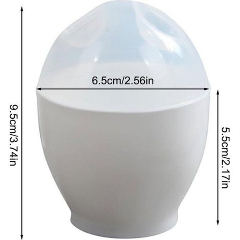 Cuiseur à œufs pour micro-ondes - Lot de 2 - Sans BPA avec couvercle hermétique - Cuiseur à œufs réutilisable - Préparation rapide (1/5)