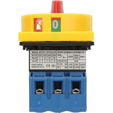 Interrupteur de disjoncteur de charge 40A/63A, tripolaire, à came rotative 2 positions, marche/arrêt (63A) (1/5)