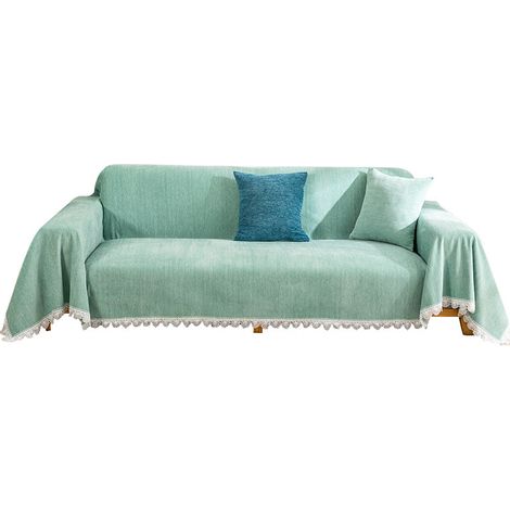 Filiyano – oreiller verte 180 x – Couvre-lit Rajput, couverture 100 % coton, 180 x 150 cm, housse de canapé/housse de canapé aspect côtelé/taie (1/3)