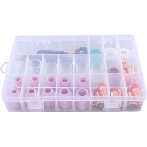 Kit de 55 pièces pour soudage TIG : buse en céramique, coupelle en verre résistant à la chaleur, accessoire pour torche de soudage TIG WP 17, 18 et 26.