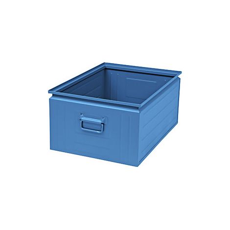 Caja apilable de chapa de acero  capacidad aprox 80 l  azul (1/2)