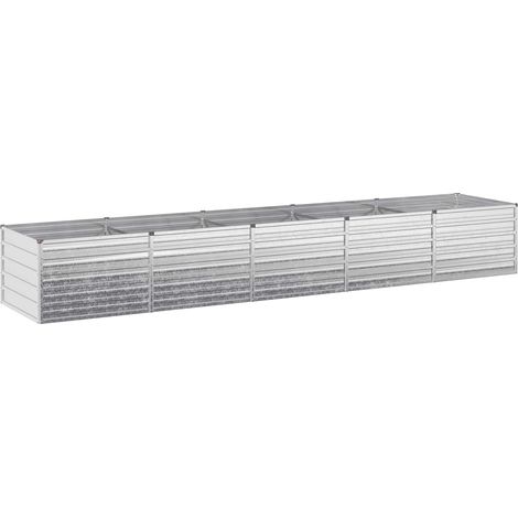vidaXL Cama de Jardín Elevada Plateado 400 x 80 x 55 cm galvanizado (1/2)