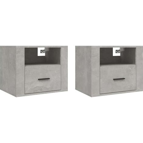 Maison Exclusive - Comodini a Muro 2 pz Grigio Cemento 50x36x40 cm (1/5)