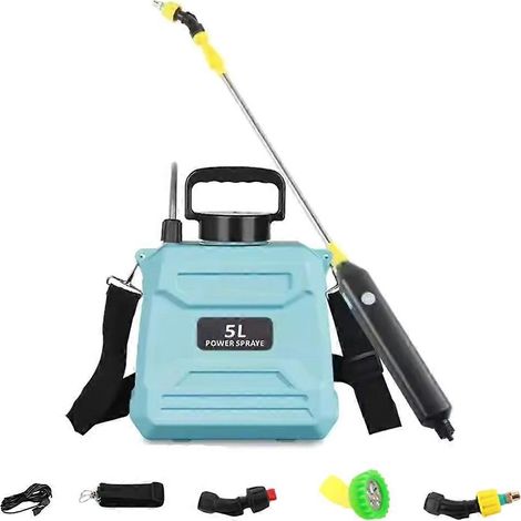 5-Liter-Agrarspray, Rückenspritze mit Hochdruck, elektrisches Bewässerungs-, Desinfektions- und Schädlingsbekämpfungsspray, blau (1/5)
