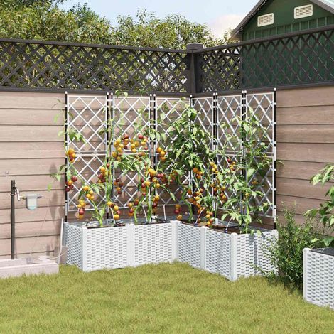 Garten-Pflanzgefäß 5 pcs Weiß Kunststoff (1/5)