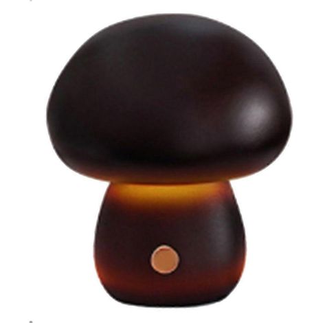 Offre exceptionnelle à petit prix  Lampe de nuit en bois avec champignons, lampe de chevet pour la chambre, lampe de bureau à intensité variable en noyer et hêtre - Glad (1/5)