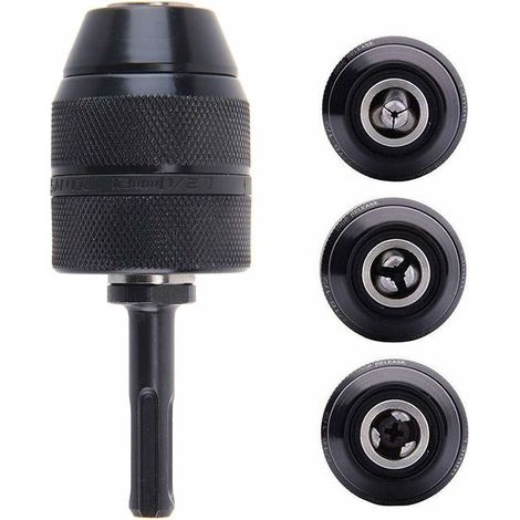 Adaptateur Sds Plus Mandrin autoserrant à fermeture rapide 2-13 mm Mandrin Professionnel Robuste 1/2-20UNF Perceuse Sans Clé de Mandrin à Fermeture Rapide Avec Adaptateur SDS-- (1/5)