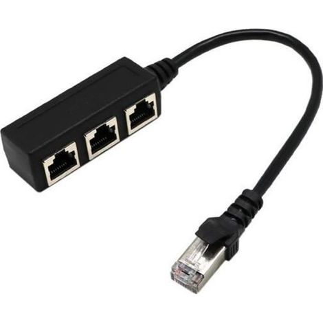 Câble répartiteur RJ45 - SNAKIOX - 3 voies - Noir - Cordon de raccordement (1/4)