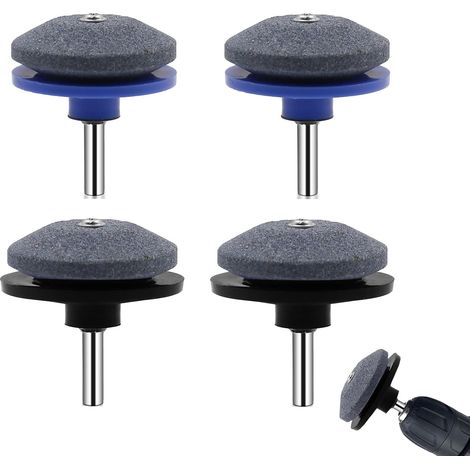 JSSEVN - Piece Sharpener Blade Trimmer Blade Sharpener Lawnmower Sharpener 2 Pieces Blue 2 Pieces Black Perfect for Gardening Tools (1/5)
