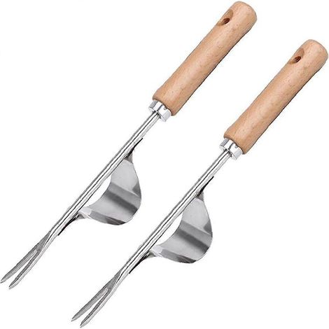 Outil manuel de coupe-mauvaises herbes de jardin, type fourche anti-torsion, adapté à la plantation, lot de 2. (1/5)