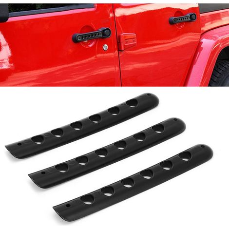Ensemble de 3 garnitures de poignée de porte de voiture en alliage d'aluminium, compatibles avec Jeep Wrangler JK 2 portes 2007-2018 (1/5)