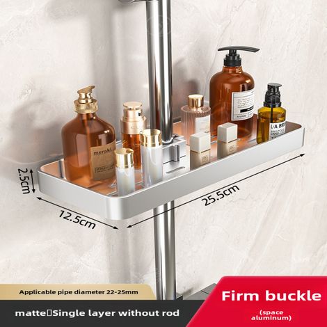 Le fabricant fournit un support de barre de douche intégré pour bac à douche sans perçage, avec fixation pour WC (finition mate, monocouche, sans spécifications). (1/5)