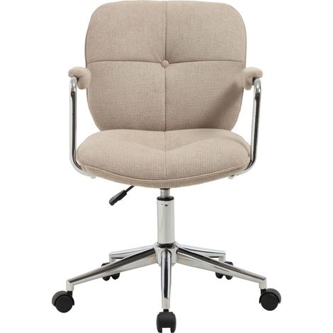 Wahson Office Chair Chenille, Swivel Computer Desk Chair with Armrests Height Adjustable for Home Office/Study Room, Kahki