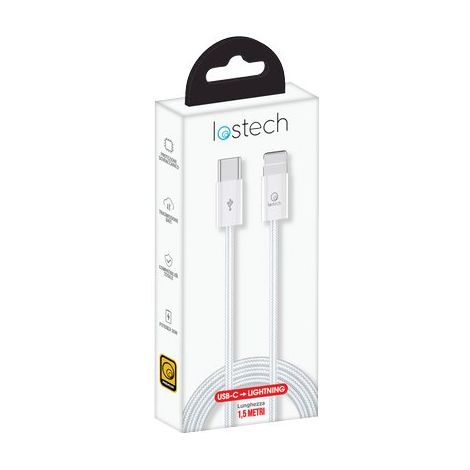 CAVO SMARTPHONE LS-NB0 LOSTECH - TYPE-C/LIGHTNING COLORE BIANCO CM 150- 3 pezzi