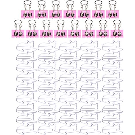 15pcs Binder Clips + 45pcs Paper Clips Set Office School Supplies Stationary Fixing Tool (1/5)