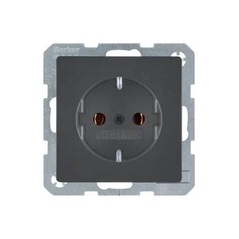 Berker Steckdose SCHUKO Q.1/Q.3 anthrazit samt 41436086 (1/2)