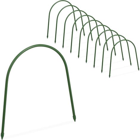 Lot de 10 Arceau pour Serre Tunnel, Acier Recouvert, 31x33 cm, Flexible, Pour Potager et Parterre Surélevé