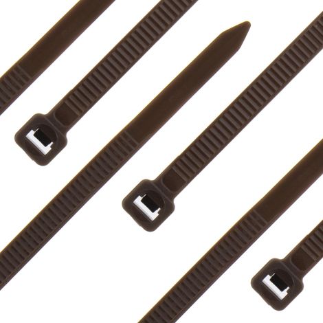Lot de 100 serre-câbles - Marron - 150 x 3,6 mm - jusqu'à 19 kg - Nylon PA6.6 - Autobloquants - Lot de serre-câbles pour la gestion des câbles, la maison, l'atelier et l'industrie