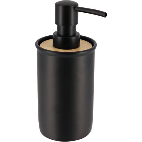 Dispenser di sapone in poliresina di bambù 260 ml - nero - Tendance