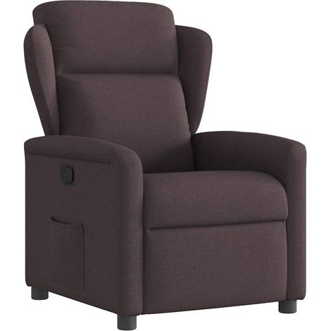 vidaXL Fauteuil inclinable Marron foncé Tissu (1/5)