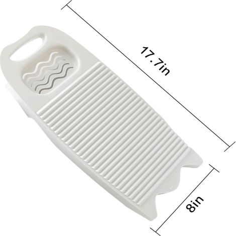 Beyamis Planche à laver portable en plastique avec porte-savon, modèle A blanc cassé (1/5)