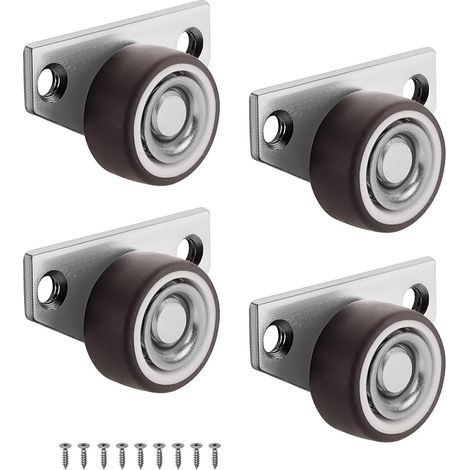 4 Stück Gummilenkrollen, Möbelrollen, kleine lenkbare Universalrollen, geräuscharm, Nylonräder mit dickem Stahlkörper, Universalrollen, klein (1/4)