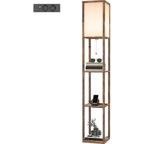 Lampadaire LED 3 étagères. E27. 26 x 26 x 160 cm. Salon/chambre. (1/5)