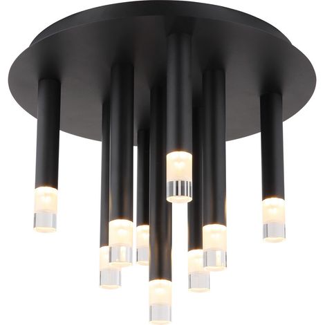 Globo - plafón - RYAN - negro - metal - Ø 34cm - G9 - 15629-9D (1/5)