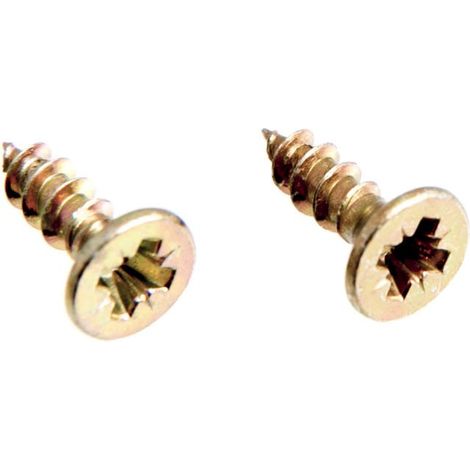 One Stop DIY Lot de 24 vis à tête cruciforme en acier zingué Jaune 3,5 x 12 mm