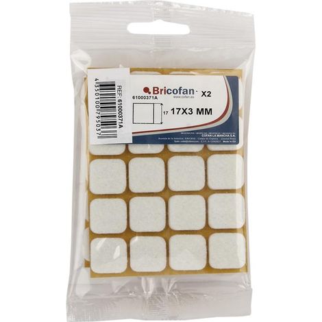 BL 2x20 UDS FIELTRO CUADRADO  MARRÓN 17X17X3MM