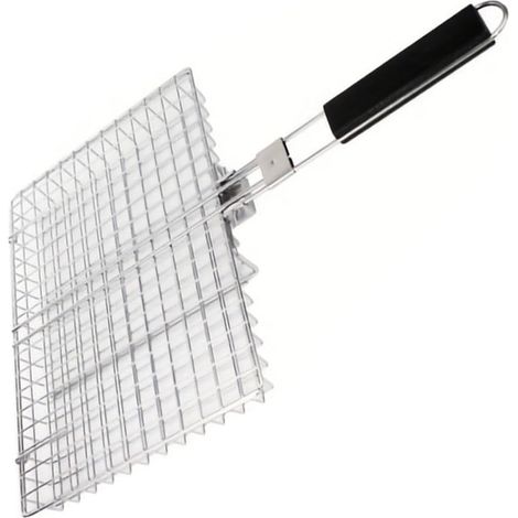 Panier de barbecue extra large en métal 32 cm pour barbecue, fête, grille cuisson résistante à la chaleur, convient steak, crevettes, légumes, panier multifonction plein - (1/5)