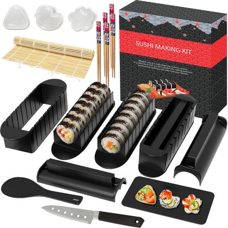 Kit Sushi 20 Pièces, Sushi Maker pour Débutants, Noir (1/5)