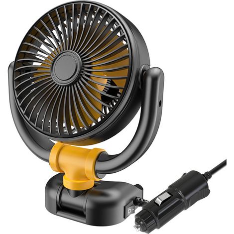 Ventilateur Automobile Filaires - 12 V - Support Pivotant 3 Directions - Débit d'Air Puissant - Pour Voiture Camion SUV Camping-Car Fourgon Bateau - ABS (1/5)