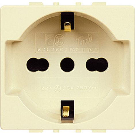 TONDO ART. ECL2550 PRESA BIV/SCHUKO. Prezzo per 1 pezzo. (1/2)