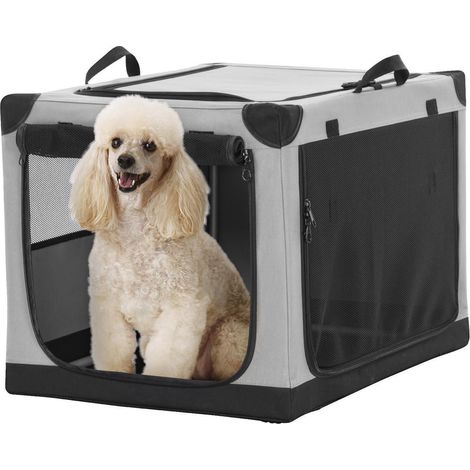 Faltbare Hundebox 76cm mit 3 Türen, für kleine bis große Hunde (1/5)