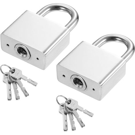 1-9/16 Pouce (40mm) Cadenas Robustes, 2Pcs Cadenas Haute Sécurité En Acier Allié Avec 8 Clés Pour Porte Entrepôt Conteneur D'transport Porte De Stockage Fenêtre (H:60mm) (1/5)