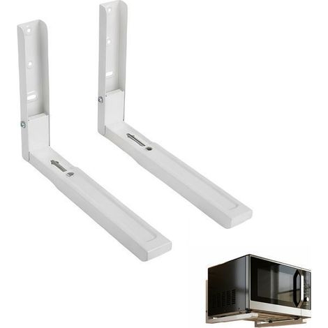 Support mural pour micro-ondes - AVIZAR - Fixe/Extensible - Blanc - 30 kg - Pour micro-ondes et petits fours