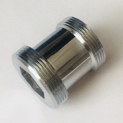 Lot de 2 adaptateurs de robinet en laiton, 22 mm NPT male vers male, connecteur aérateur de robinet pour robinet d'évier, purificateur d'eau, Joint d'extension de 24 dents fines externes à 22 dents fi (1/5)