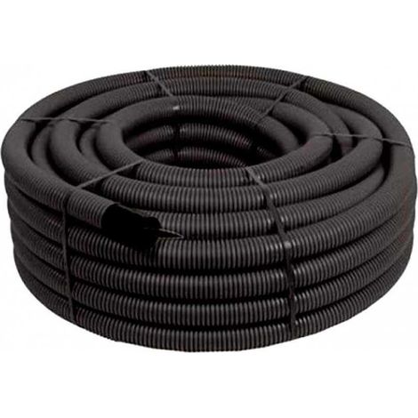 Cavidotto corrugato doppia parete Ø50 mm nero rotolo da 50 metri per installazioni interrate pehd en 61386.24 tipo n tubifor 50-cadp050ns050