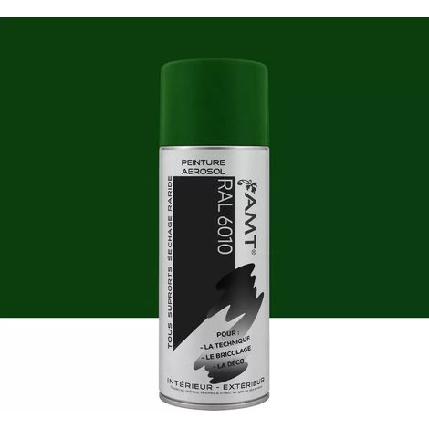 Bombe de peinture - Vert ferme - RAL6010 - Brillant - AMT - 330ml - Peinture acrylique (1/2)