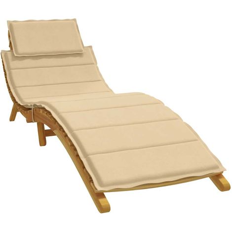 Coussin pour chaise longue extérieur en polyester beige mélangé 186 x 58 x 4 cm - PANGIVO (1/5)