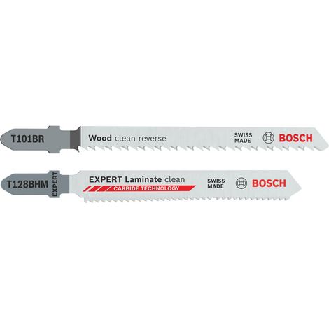 Bosch T101BR und EXPERT Laminate clean T128BHM Stichsägeblätter-Set 26-tlg. - 2608665463 (1/5)