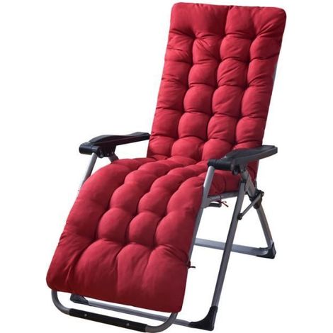 Coussin de Chaise Longue Bain de Soleil, Coussin Transat Jardin Intérieur Extérieur, 170538CM,Vin (1/4)